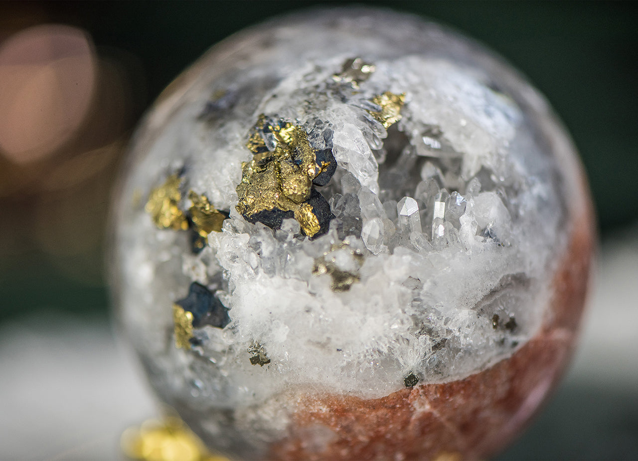 Pyrit ✧ Quarz Kristallkugel ✧ Fülle & Verstärkung