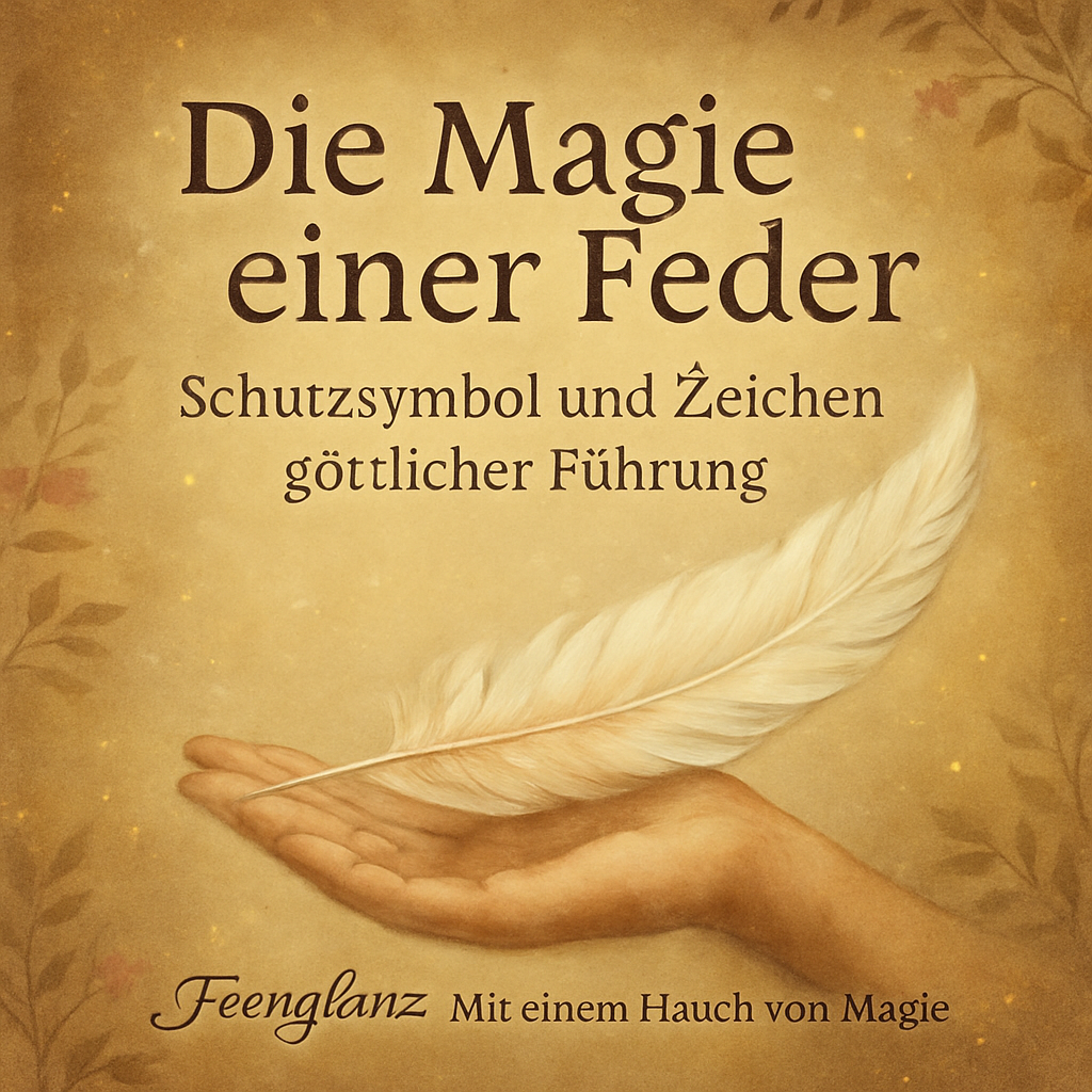 Illustration einer schwebenden Feder – Symbol für Leichtigkeit, Spiritualität und das Element Luft im Feenstil.