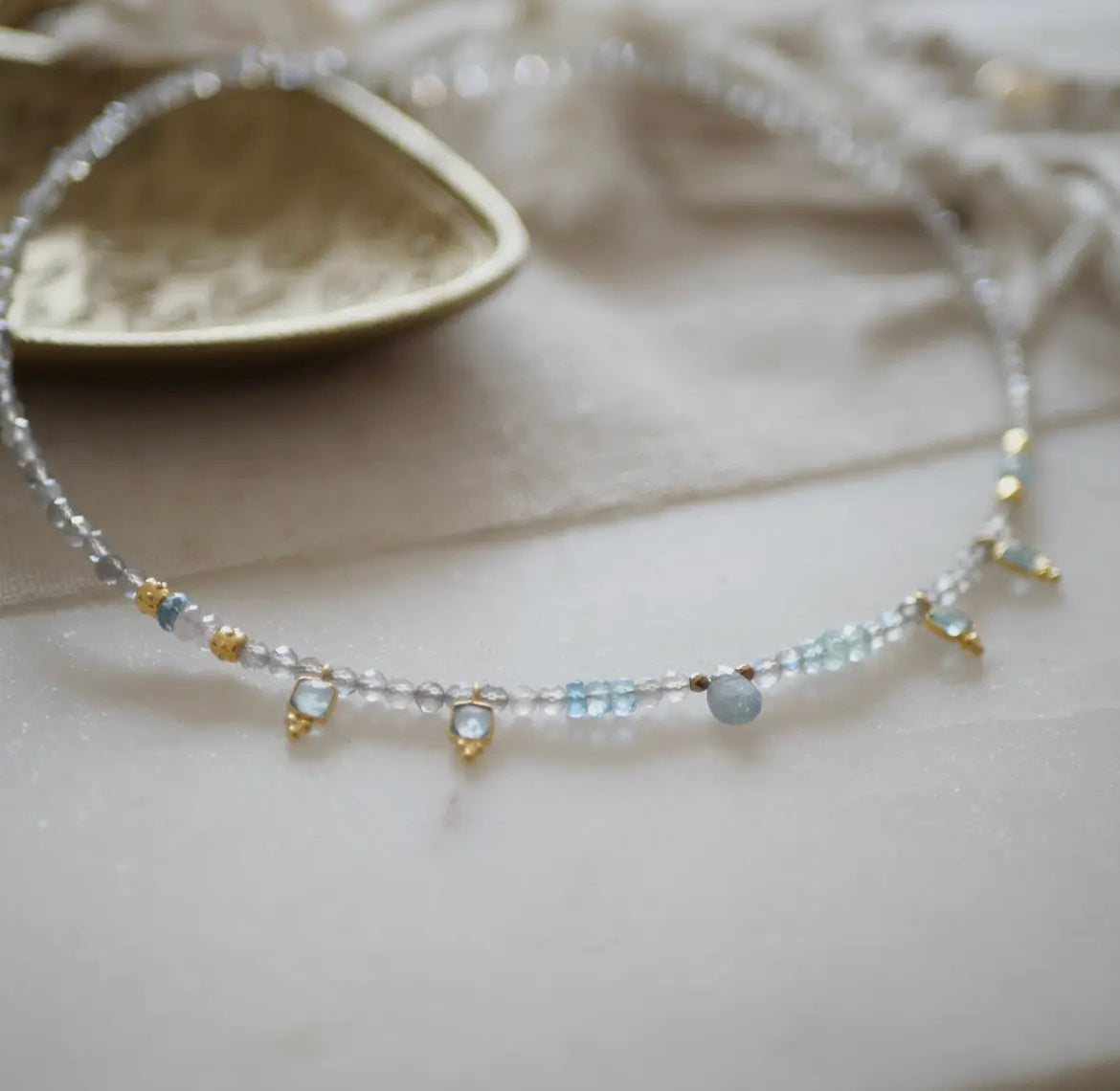 Aquamarin Choker Kette