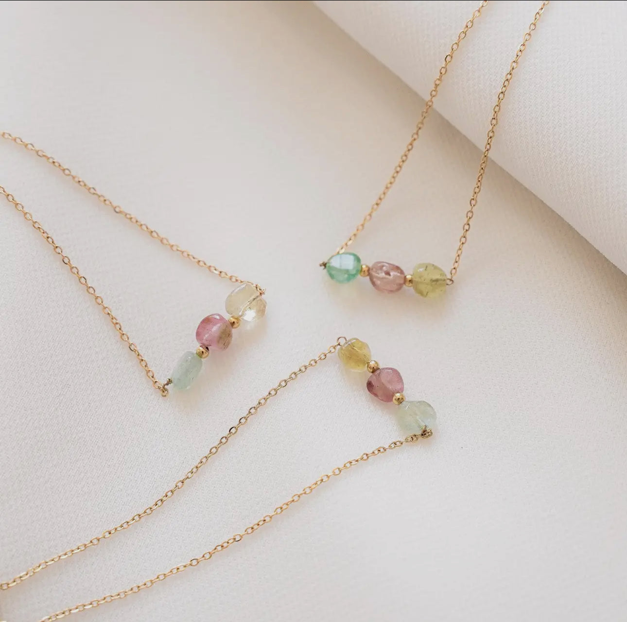 Harmonia Armband rosa-grüner Turmalin & Gold