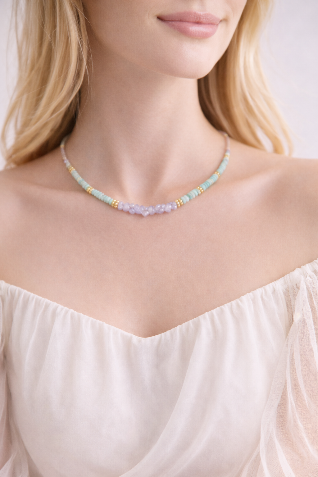 Amethyst & Amazonit Choker – Dayo