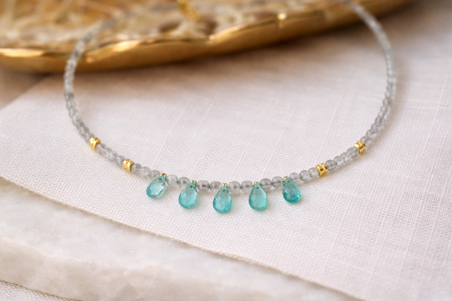 Lunareth – Labradorit & Apatit – Halskette