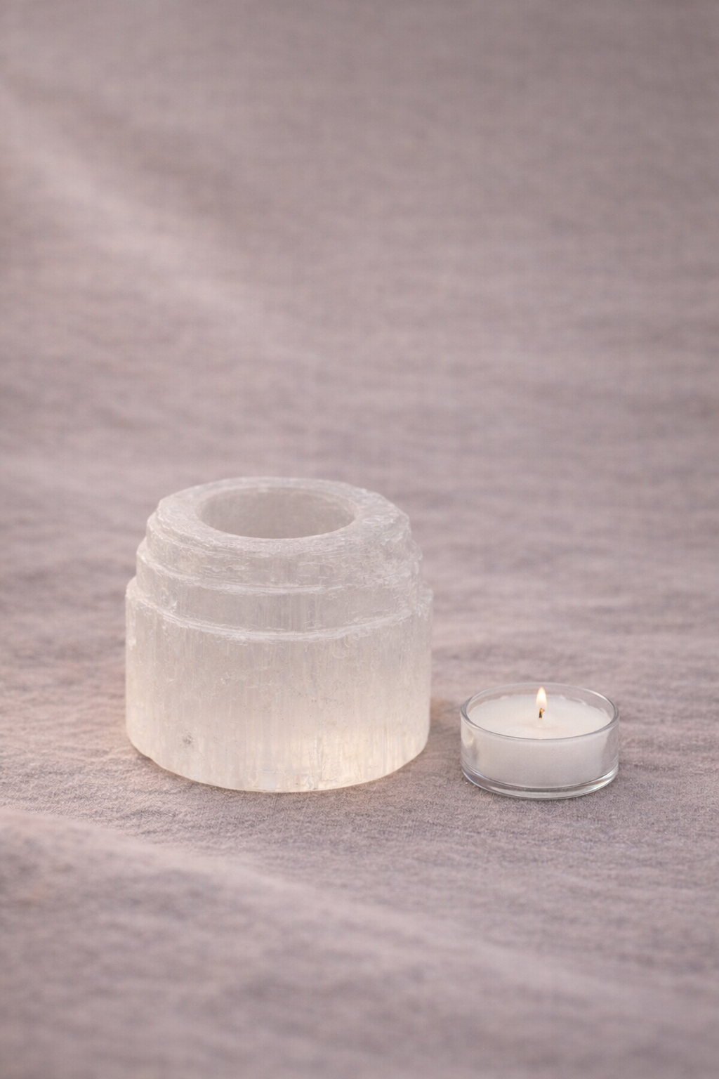 Selenit-Teelichthalter