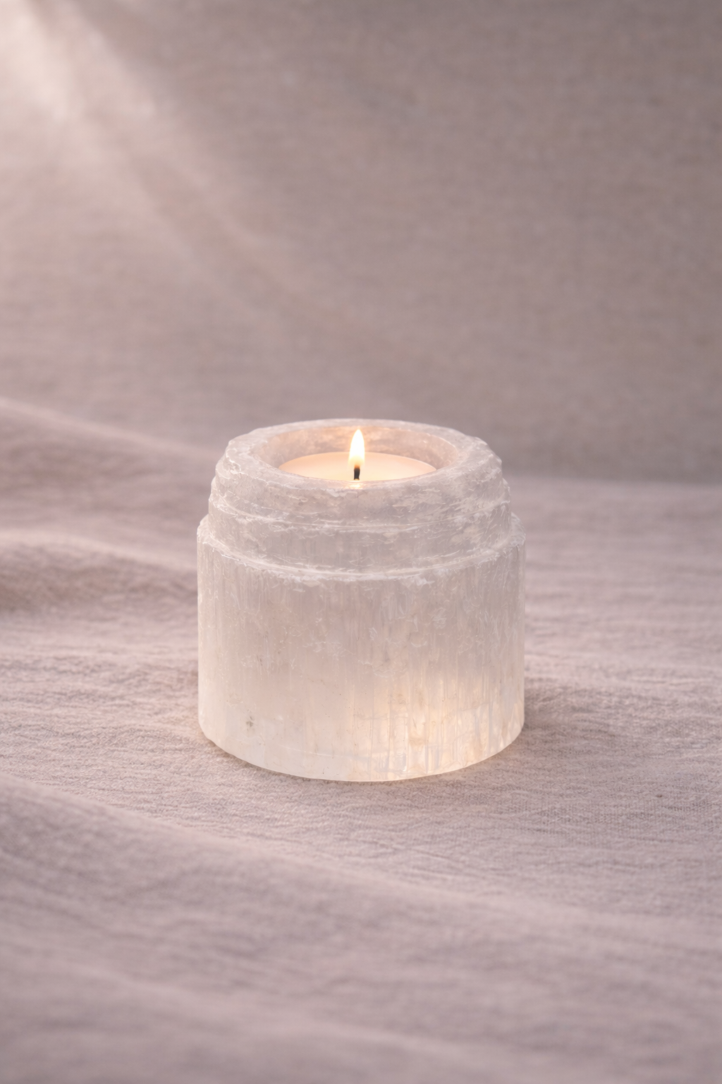 Selenit-Teelichthalter